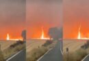 Graban un enorme remolino de fuego provocado por masivos incendios en Chile