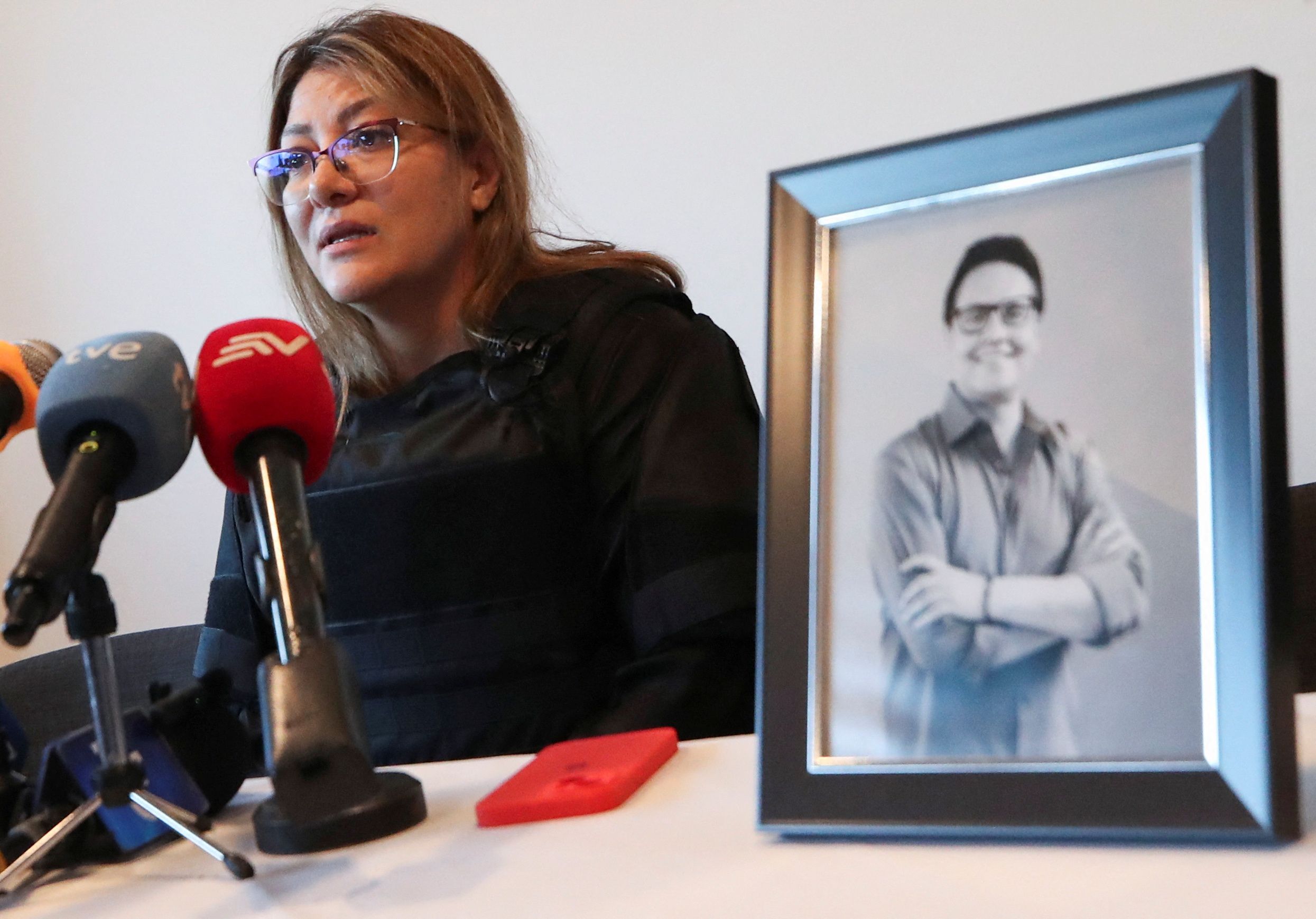Verónica Sarauz, viuda del ex candidato presidencial ecuatoriano Fernando Villavicencio ( REUTERS/Henry Romero)